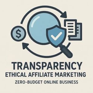 Transparent hand holding money with a clear view through it, representing affiliate disclosure zero budget honesty.